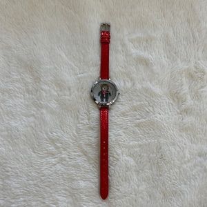 Betsey Johnson Red Glitter Bear Watch